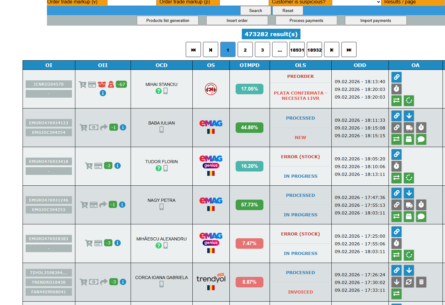 Modul depozit și scanare